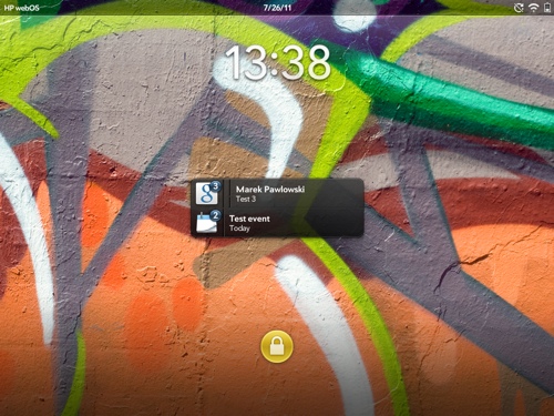 WebOS - notifications list on the unlock screen
