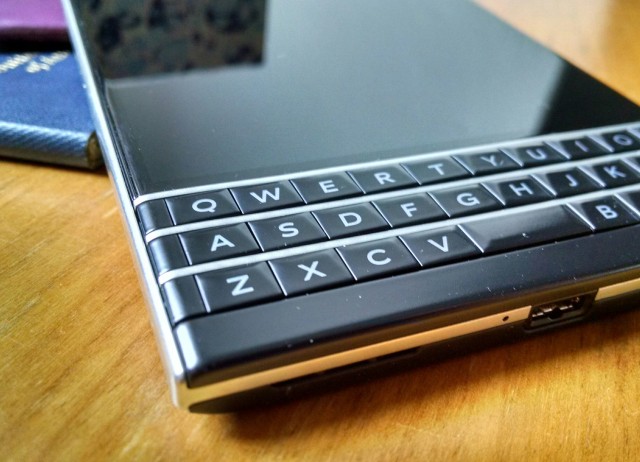 Close-up of Blackberry Passport physical keyboard