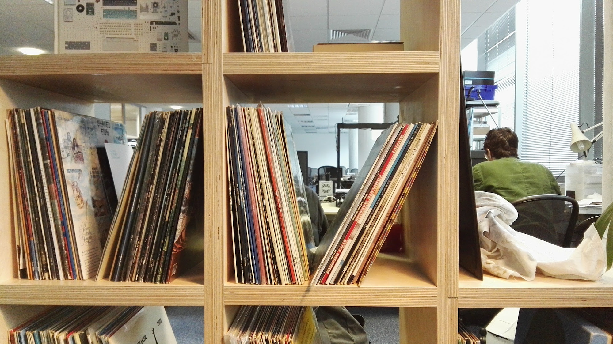 Vinyl collection inside the Central Research Laboratory